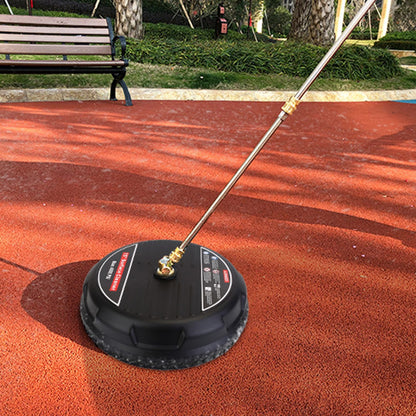 High Pressure Flat Surface Cleaner 4000PSI Disc Power Washer Broom With 2 Washer Extension Wands 2Pc Replacement Nozzles