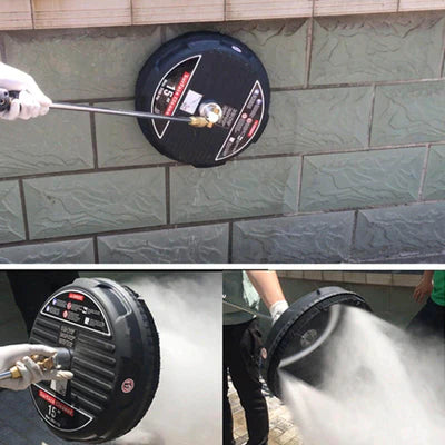 High Pressure Flat Surface Cleaner 4000PSI Disc Power Washer Broom With 2 Washer Extension Wands 2Pc Replacement Nozzles - MSSempire