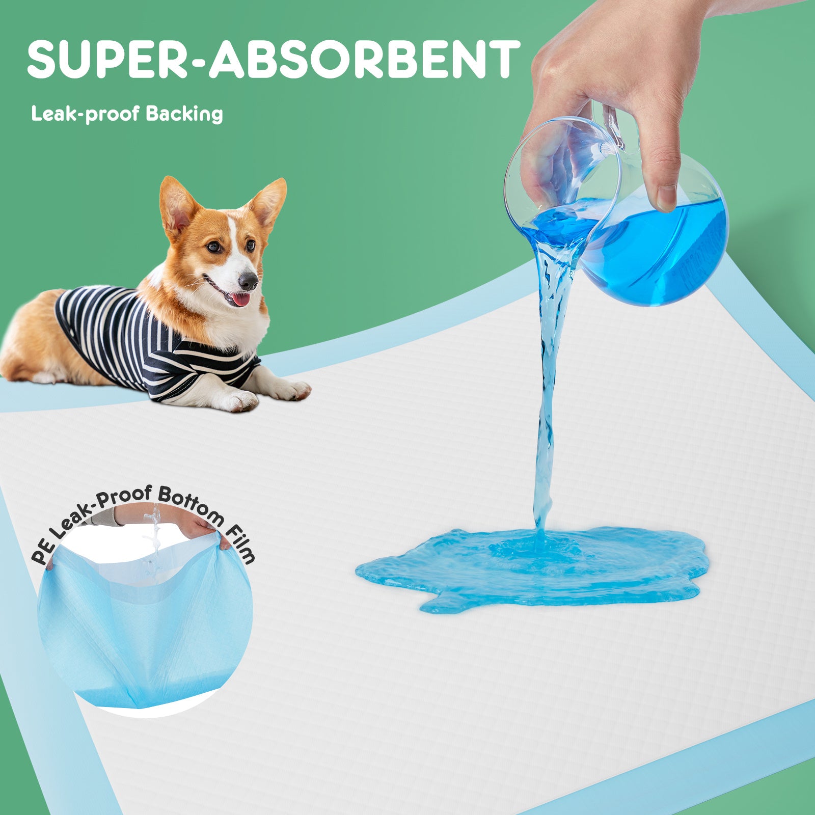 Puppy Pads, Leak-proof Quick-drying Disposable Dog Pads, Absorbent Dog Pee Pads - MSSempire
